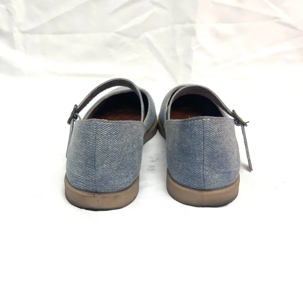 Blowfish Malibu Women Empower Mary Jane Comfort Footbed Denim Flat 7